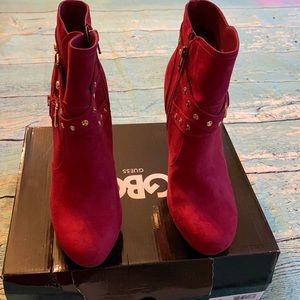 Dark red with gold accent GBG Guess Deeka boots